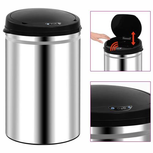 vidaXL Prullenbak met automatische sensor 30 L roestvrij, Huis en Inrichting, Woonaccessoires | Prullenbakken, Nieuw, Verzenden