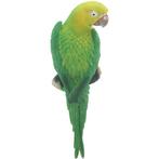 Dierenbeeld groene ara papegaai vogel 31 cm tuinbeeld hang.., Nieuw, Ophalen of Verzenden