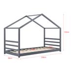 Kinderbed huisbed met bedbodem 90x200 cm donkergrijs, Kinderen en Baby's, Kinderkamer | Bedden, Verzenden, Nieuw