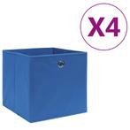 vidaXL Opbergboxen 4 st 28x28x28 cm nonwoven stof blauw, Nieuw, Verzenden