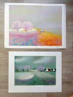 Claude Manoukian (1936) - Lot de 2 lithographies: Les champs