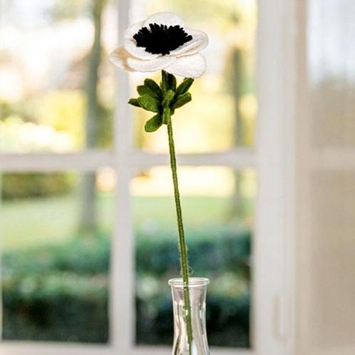 Bloem Wolvilt - Anemoon Wit - Homedeco - Handmade&Fairmade -, Kinderen en Baby's, Kinderkamer | Inrichting en Decoratie, Nieuw