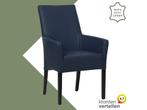 Leren eetkamerstoel Just met armleuning - Toledo Kobalt, Blauw, Bohemian, Eigentijds, Klassiek, Retro, Romantisch, Scandinavisch