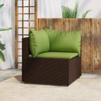 vidaXL Tuinhoekbank met kussens poly rattan bruin, Tuin en Terras, Verzenden, Nieuw, Rotan