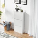 Schoenenkast Sokndal 3 kleppen wit 104x50x15 cm [en.casa], Verzenden, Nieuw