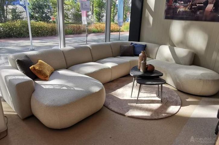 Nijmegen Ottomaan Rond Groot + 2 Zits + Longchair Rond -..., Huis en Inrichting, Complete eetkamers, Nieuw