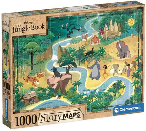 Disney - Jungle Book Story Maps Puzzel (1000 stukjes) |, Hobby en Vrije tijd, Denksport en Puzzels, Nieuw, Verzenden