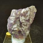 CW1808 Fluoriet met Kwarts Kristalcluster - Hoogte: 64 mm -, Verzamelen, Mineralen en Fossielen