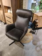 Vicenzo - Donkergrijze draaifauteuil in microleder, kleur:, Huis en Inrichting, Fauteuils, Ophalen of Verzenden, Nieuw