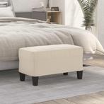 vidaXL Bankje 70x35x41 cm microvezelstof crème, Huis en Inrichting, Verzenden, Nieuw, Stof, Minder dan 150 cm