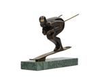 sculptuur, Ski Athlete - 19.7 cm - Brons, Marmer, Antiek en Kunst