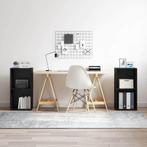 vidaXL Tv-meubelset 2 pcs Zwart Eiken 37 x 35 x 72 cm, Huis en Inrichting, Kasten | Televisiemeubels, Minder dan 50 cm, Verzenden