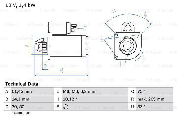 Startmotor / Starter FORD FIESTA V,Van,VI (1.4 TDCi,1.6..., Auto-onderdelen, Motor en Toebehoren, Nieuw, Ophalen of Verzenden