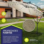 Zweefparasol XL - diameter 350cm - met LED op zonne-energie, Verzenden, Nieuw