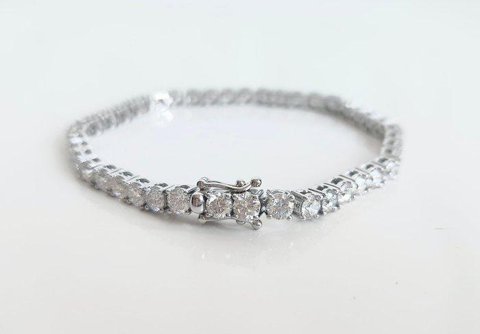 Tennis armband - 14 karaat Witgoud - 8.21ct. tw. Diamant, Sieraden, Tassen en Uiterlijk, Antieke sieraden