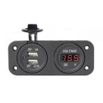 Waterdichte inbouwstekker met 2x USB en voltmeter, Watersport en Boten, Ophalen of Verzenden, Nieuw