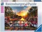 Fietsen in Amsterdam Puzzel (1000 stukjes) | Ravensburger -, Hobby en Vrije tijd, Nieuw, Verzenden