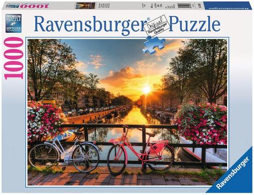 Fietsen in Amsterdam Puzzel (1000 stukjes) | Ravensburger -, Hobby en Vrije tijd, Denksport en Puzzels, Nieuw, Verzenden