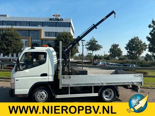 FUSO Canter Openlaadbak Automaat HIAB 008T Kraan 145.000KM, Auto's, Bestelauto's, Lease, Automaat, Financial lease, Diesel, Wit