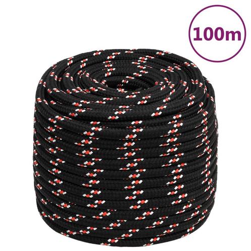 vidaXL Boot touw 18 mm 100 m polypropyleen zwart, Doe-het-zelf en Verbouw, IJzerwaren en Bevestigingsmiddelen, Nieuw, Verzenden
