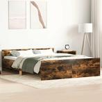 vidaXL Bedframe met hoofd- en voeteneinde gerookt eiken, Bruin, Verzenden, 190 cm of minder, Overige maten
