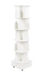 Draaibare Boekenkast 5 Lagen – 360° Met Wielen Wit, Huis en Inrichting, Kasten | Boekenkasten, Verzenden, Nieuw