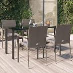 vidaXL 5-delige Tuinset met kussens poly rattan zwart en, Tuin en Terras, Tuinsets en Loungesets, 4 zitplaatsen, Nieuw, Tuinset