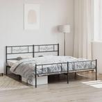 vidaXL Bedframe met voetbord zonder matras metaal zwart, Huis en Inrichting, Slaapkamer | Bedden, Eenpersoons, Verzenden, Zwart