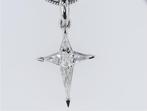 Hanger Witgoud -  0.35 tw. Diamant  (Natuurlijk) - Kruis, Sieraden, Tassen en Uiterlijk, Antieke sieraden