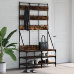 vidaXL Kledingrek met schoenenrek 100x40x184 cm gerookt, Kleding | Dames, Kledingrekken, Verzenden, Nieuw