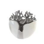 Keramieken vaas Boom wit/zilver H.21cm, Verzenden, Nieuw