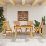 vidaXL 5-delige Eethoek massief acaciahout, Tuin en Terras, Tuinsets en Loungesets, Verzenden, Nieuw, Hardhout, 4 zitplaatsen