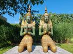 sculptuur, Temple guards - 56 cm - Brons, Antiek en Kunst