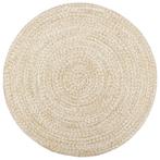 vidaXL Vloerkleed handgemaakt 180 cm jute wit en bruin, Verzenden, Nieuw, Wit