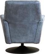 Direct meenemen | Blauwe leren design fauteuil | blauw leer, Huis en Inrichting, Fauteuils, Nieuw, Ophalen of Verzenden, 75 tot 100 cm