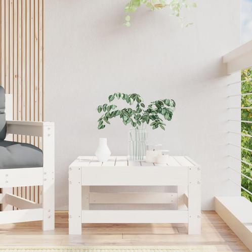 vidaXL Tuinvoetenbank massief grenenhout wit, Tuin en Terras, Tuinsets en Loungesets, Nieuw, Verzenden