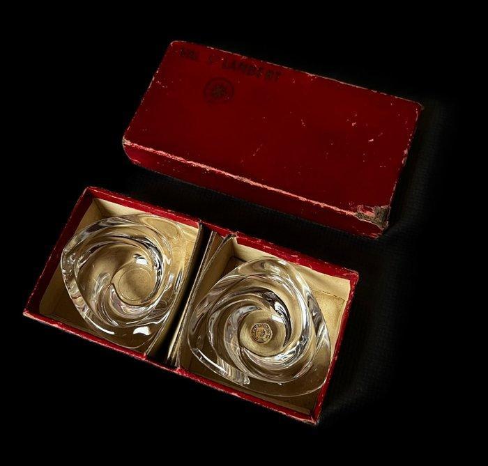 Val Saint Lambert - Zout- en pepervaatjes (2) - Originele, Antiek en Kunst, Curiosa en Brocante