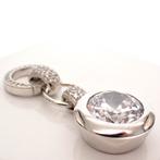 Zilveren hanger met zirconias; Zinzi (rond, kettinghanger), Sieraden, Tassen en Uiterlijk, Bedels, Ophalen of Verzenden, Gebruikt