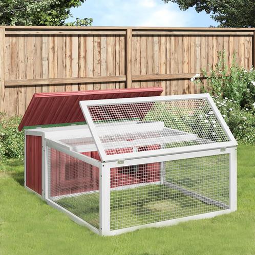 vidaXL Konijnenhok 117,5x97x47,5 cm massief grenenhout, Dieren en Toebehoren, Knaagdieren en Konijnen | Hokken en Kooien, Nieuw