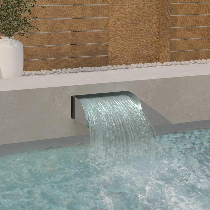 vidaXL Waterval met LEDs 45x34x14 cm roestvrij staal 304, Tuin en Terras, Waterpartijen en Fonteinen, Nieuw, Verzenden
