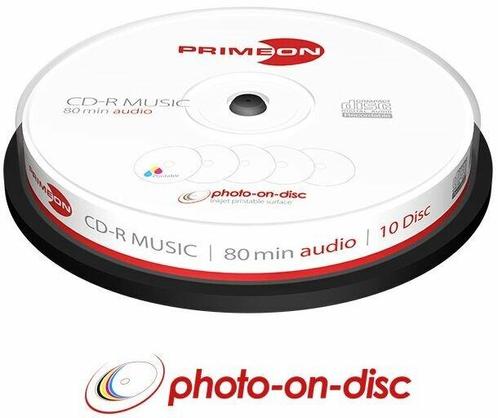 Primeon Music CD-R 80 minuten Inkjet Printable 10 stuks, Computers en Software, Beschrijfbare discs, Nieuw, Verzenden