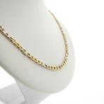 Bicolor gouden gourmet schakel ketting | 45,5 cm (witgoud), Sieraden, Tassen en Uiterlijk, Kettingen, Ophalen of Verzenden, Gebruikt