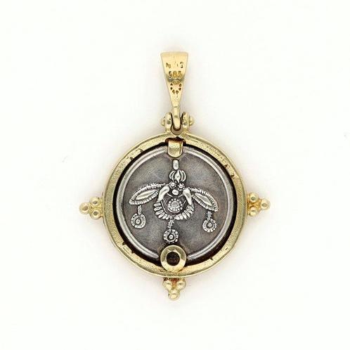 Hanger - 14 karaat Geel goud, Zilver, Sieraden, Tassen en Uiterlijk, Antieke sieraden