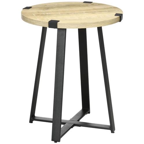TRUUSK Bijzettafel, Rond Houten Tafelblad, Retro Design, Sta, Huis en Inrichting, Tafels | Bijzettafels, Nieuw, Verzenden