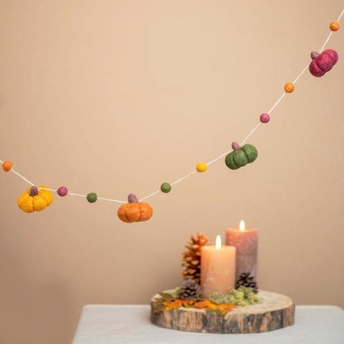 Viltslinger - Pompoen Herfsttinten - Rood/Bruin/Geel/Groen -, Kinderen en Baby's, Kinderkamer | Inrichting en Decoratie, Nieuw