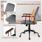 Trendmix Fluwelen Bureaustoel Grijs – Ergonomisch, Huis en Inrichting, Bureaustoelen, Ophalen of Verzenden, Nieuw