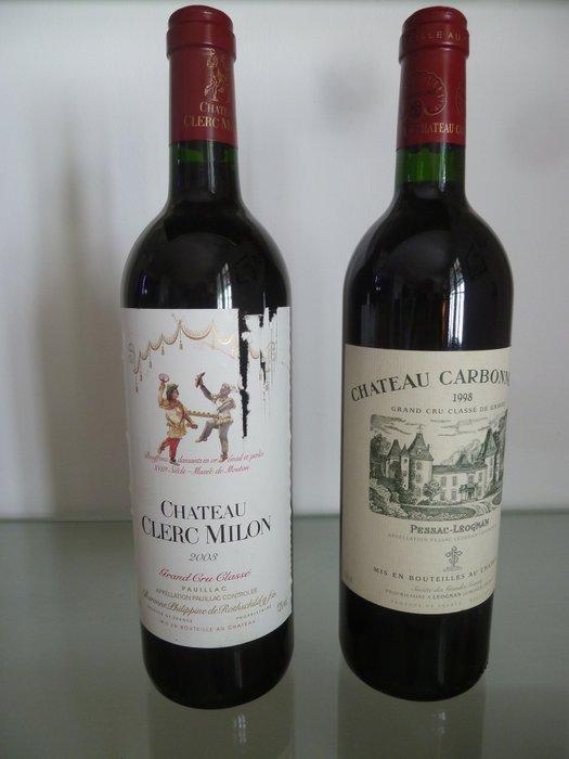 2003 Chateau Clerc Milon & 1998 Chateau Carbonnieux -, Verzamelen, Wijnen