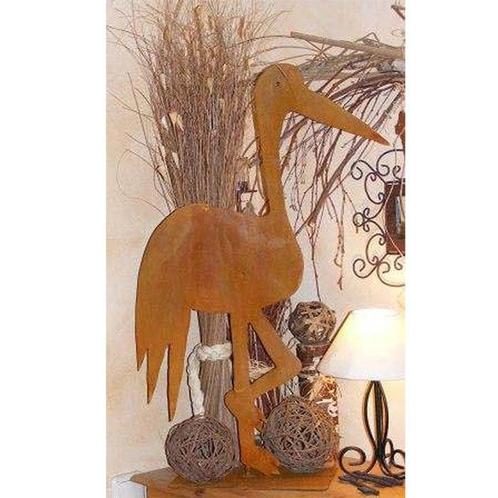 Decoratiepatina ooievaar | 80 cm | op grondplaat | Vintage, Huis en Inrichting, Woonaccessoires | Overige, Nieuw, Verzenden