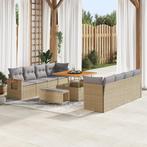 vidaXL 11-delige Tuinbankenset met kussens poly rattan, Tuin en Terras, Verzenden, Nieuw, Rotan