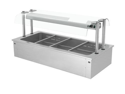 GGM Gastro | Bain-marie inbouw - 1,5m - 4x GN 1/1 - met |, Zakelijke goederen, Horeca | Meubilair en Inrichting, Nieuw in verpakking